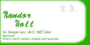 nandor woll business card